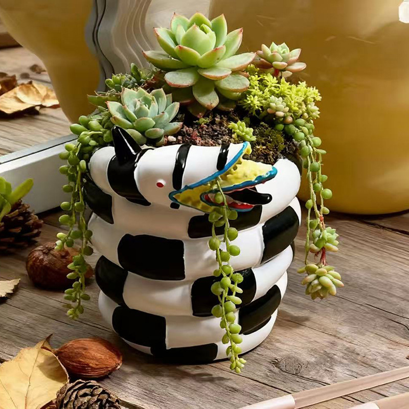 Maceta de resina con forma de  - Snake Plant Ceramic reseña y precio