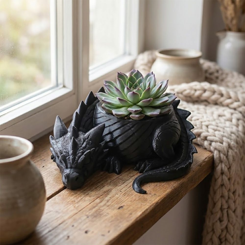 Maceta con Forma de Dragón Imp - Snake Plant Ceramic reseña y precio